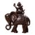 Antique Chinese Solid Copper "Feng Hou Bai Xiang" Monkey on Elephant Figurine - Auspicious Scholar Official Symbol, Heavy Bronze Sculpture For Sale