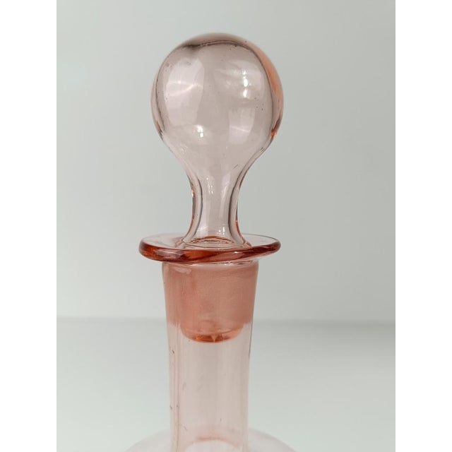Italian Peach Pink Decanters / Bottles in Handblown Glass, 1930s, Set of 2 For Sale - Image 16 of 18
