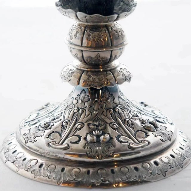 Victorian Late 19th Century English Victorian Martin Hall & Co. Sterling Silver Tazza For Sale - Image 3 of 7