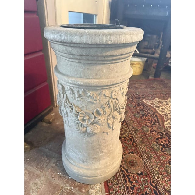 Antique Neoclassical Pedestal Planter with Original Zinc Insert, 1890s For Sale - Image 6 of 6