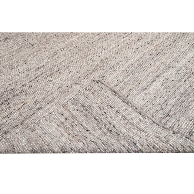 Contemporary 21st Century Modern Felted Texture Wool Rug For Sale - Image 3 of 12