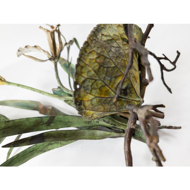 19th Century Austrian or French Cold Painted Tole Floral Centerpiece For Sale - Image 12 of 12