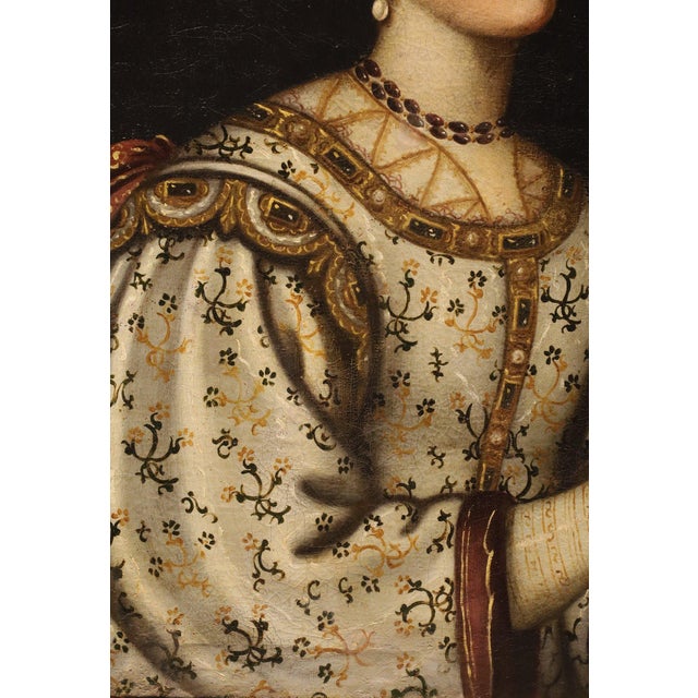 17th Century Francesco Curradi, Saint Catherine of Alexandria Curradi, 17th Century, Oil Painting on Canvas, Framed For Sale - Image 5 of 16