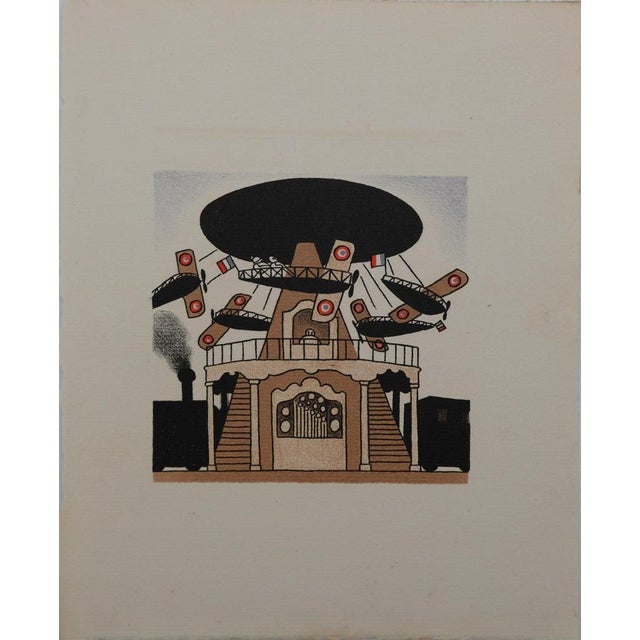 Lucien Boucher, Le Manège d'avions, Lithograph For Sale - Image 6 of 6