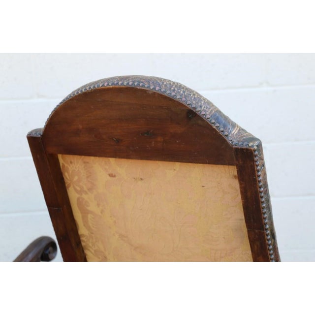 Pair of Early 18th Century Carved Wood Armchairs With Embossed Leather Upholstery For Sale - Image 16 of 18