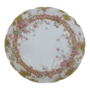 Haviland Limoges Pink & Yellow Flower Gold Trim 5 1/4" Small Dessert Plate
