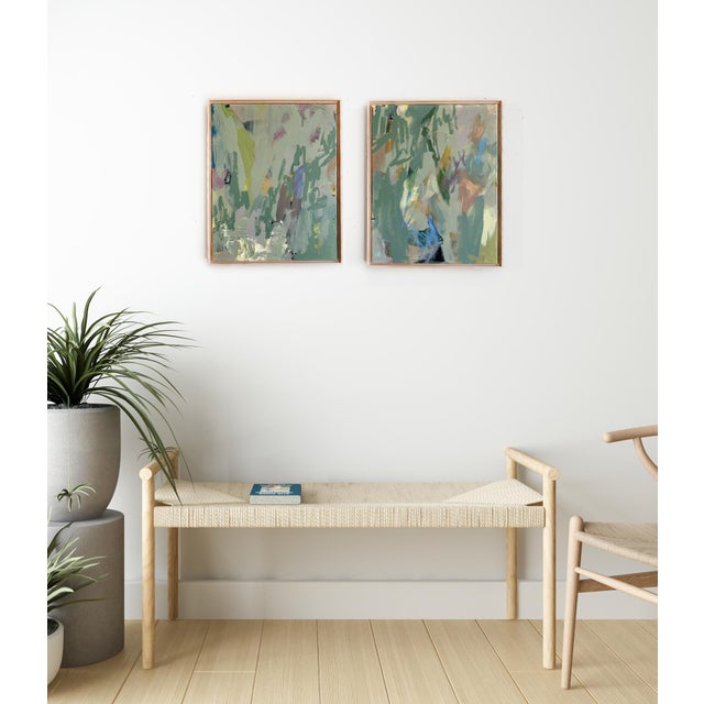 Two original paintings by Jessalin Beutler, completed in 2026 sold as a pair. Mixed media on stretched canvas. Signed,...