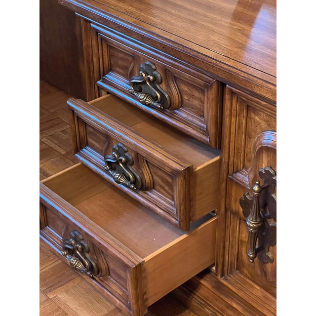 1970s Mediterranean / Spanish Revival Solid Wood Dresser For Sale - Image 4 of 8