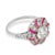 Art Deco Style 1.42 Carat Diamond Ruby Platinum Cluster Swirl Ring, Size 6.75 For Sale - Image 4 of 6