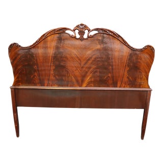 Flame Mahogany Double Headboard For Sale