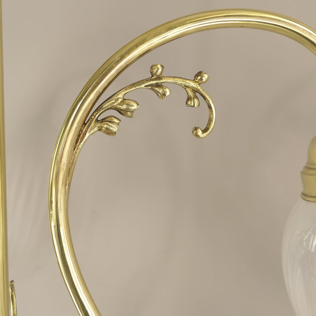 Gold Art Nouveau Three-Light French Chandelier, 1900s For Sale - Image 8 of 16