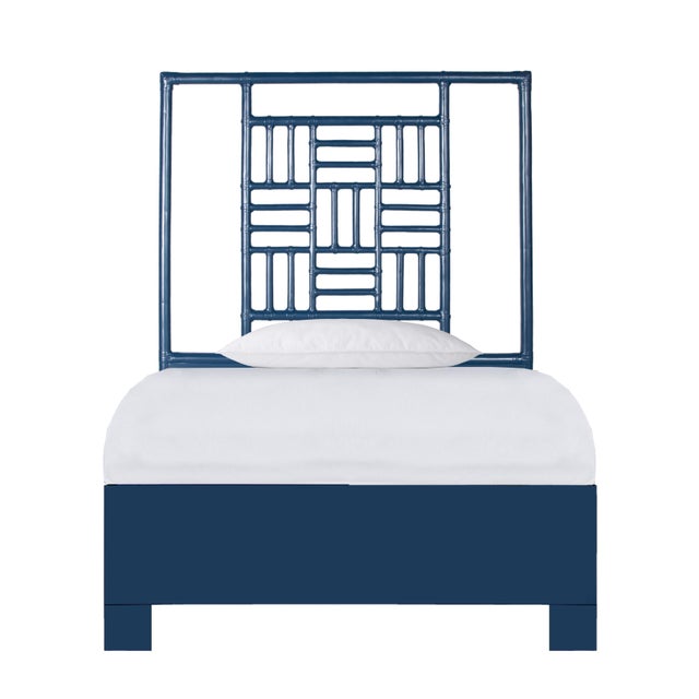 Finn Platform Bed Twin Extra Long - Navy For Sale - Image 12 of 12