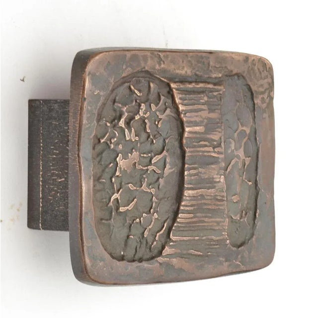 Brutalist Bright Bronze Push and Pull Door Handles, Set of 2 For Sale - Image 4 of 9