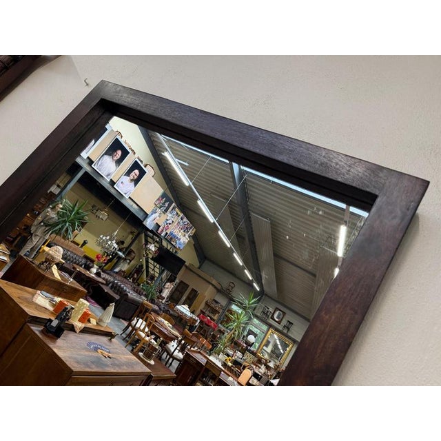 Antique Wall Mirror in Beechwood, 1970s For Sale - Image 10 of 11