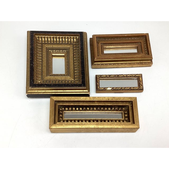 Traditional 1950s Miniature 'Tom Thumb' Carved Wood Mirrors Lot of 4 For Sale - Image 3 of 5
