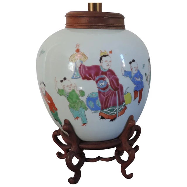 18th/19th Century Chinese Yongzheng Famille Rose Vase Mounted as a Lamp For Sale - Image 11 of 11