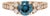 Vintage Inspired Blue Diamond Ring: Solid 14k Yellow Gold, Round 6mm, Size 6.75 For Sale