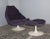 Textile Set of Violet Disc Base Model F585 Armchair and Ottoman Set by Geoffrey D.Harcourt for Artifort, 1960s For Sale - Image 7 of 8