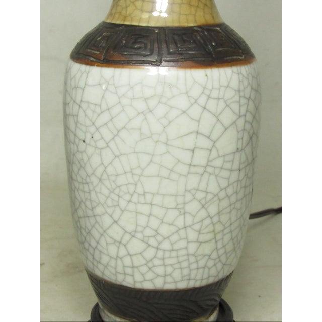 Pair of Chinese Crackle Glaze Lamps For Sale - Image 10 of 16