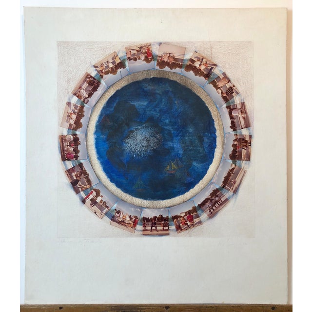 Abstract Vera Simons, Afternoon in Tuileries Paris Boats Painting Photo Collage Photograph Assemblage, 1982 For Sale - Image 3 of 11