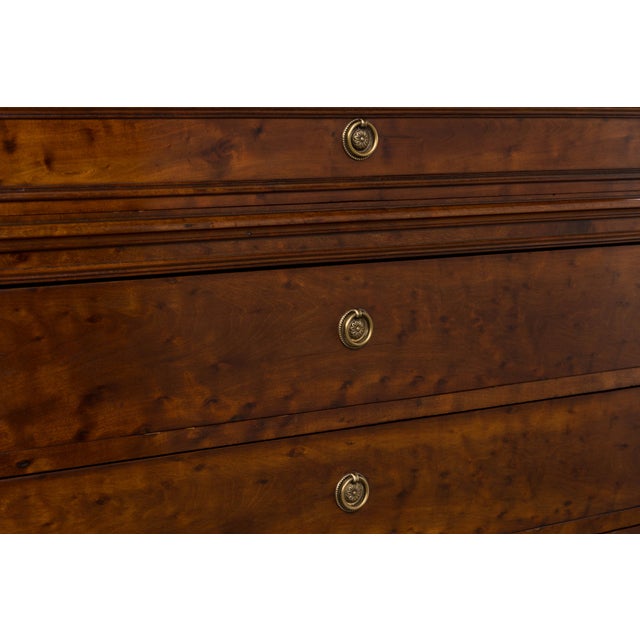 19th Century French Louis Philippe Burl Walnut Commode W/ Carrara Marble For Sale - Image 16 of 18