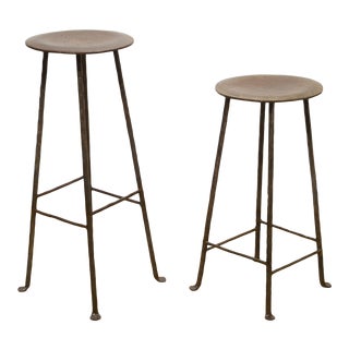 Hand Made Steel Factory Stool/Stand C.1930 For Sale
