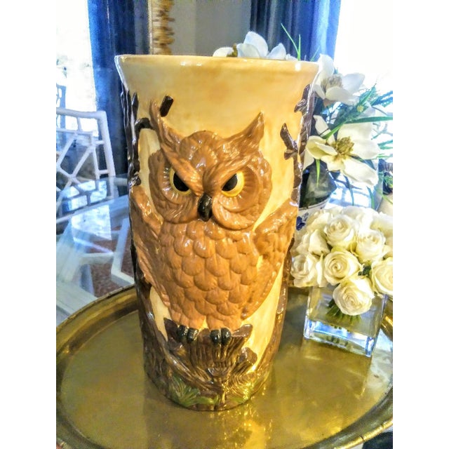 Vintage Ceramic Owl Umbrella Holder Stand Chairish