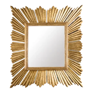 Matthew Izzo Home Raymond Gold Leaf Rectangular Wall Mirror