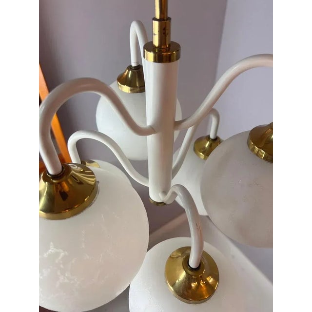 Chandelier with 6 Glass Balls, 1970s For Sale - Image 10 of 11