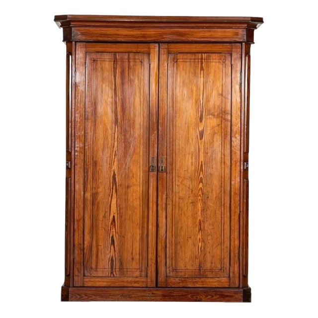 19th Century English Pine Christopher Wardrobe For Sale