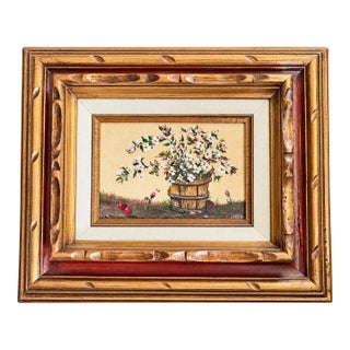 Vintage Jean E. Giepel Oregon Floral Oil Painting in Gilt Wood Frame For Sale