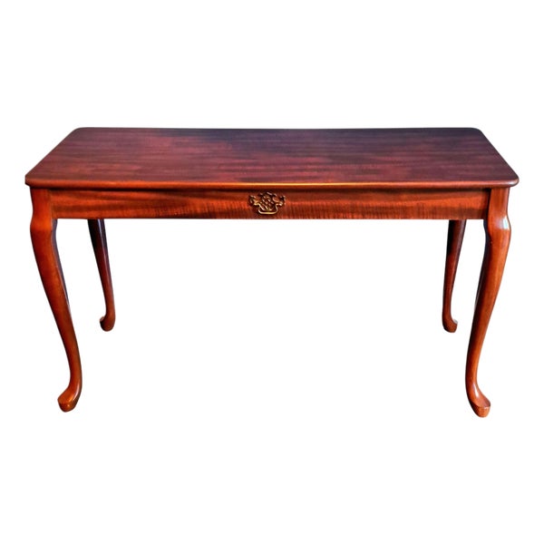 Cherry Queen Anne 猫脚　コンソール　テーブル　サイドテーブル Vintage Queen Anne Cherry Veneer Console Table, 48