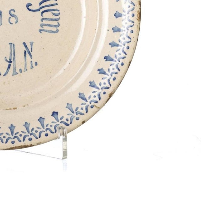 Mid-20th Century Portuguese Earthenware Talking Plate For Sale - Image 5 of 6