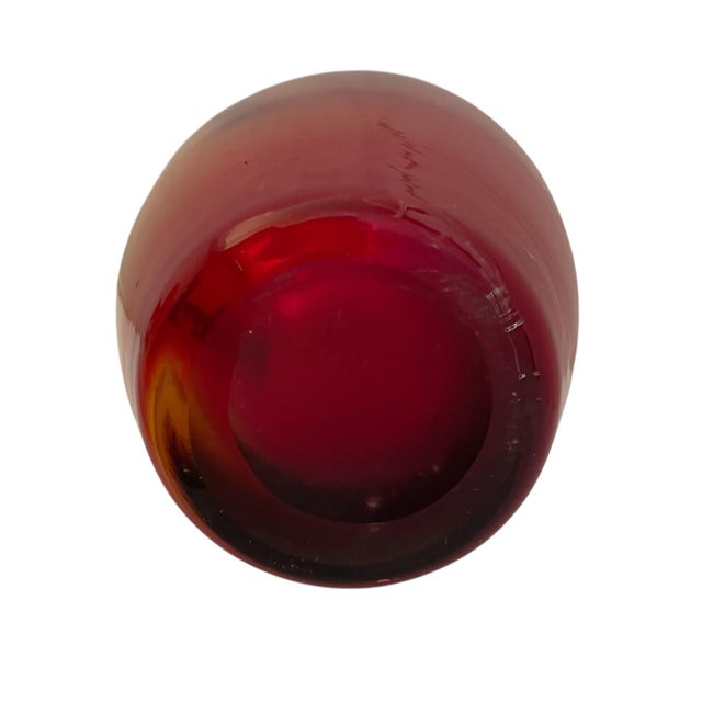 Floris Meydam Leerdam Art Glass Vase. Red and Yellow. McM. 16” For Sale In San Francisco - Image 6 of 9