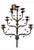 64-Inch Spanish Revival Wrought Iron Nine-Light Tree Form Floor Candelabra For Sale - Image 4 of 12