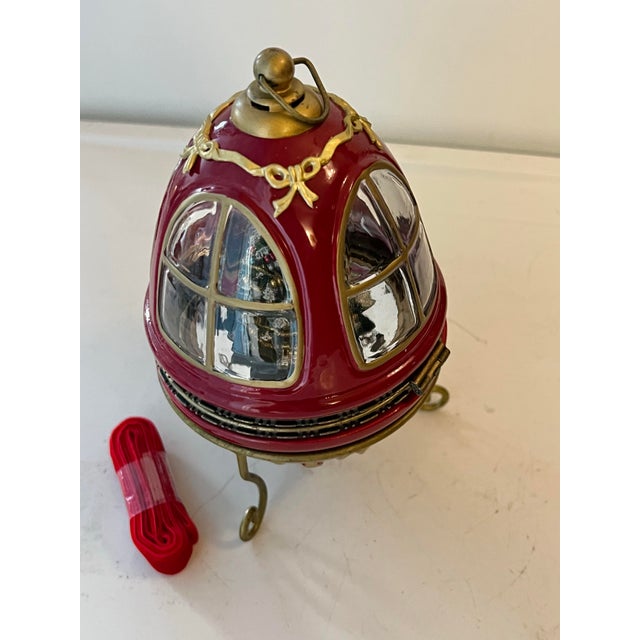 Metal Vintage Christmas Egg Music Box For Sale - Image 7 of 7