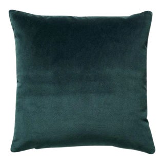 The House of Scalamandré Torino Velvet Pillow, Spruce For Sale