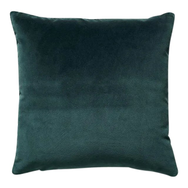 The House of Scalamandré Torino Velvet Pillow, Spruce For Sale