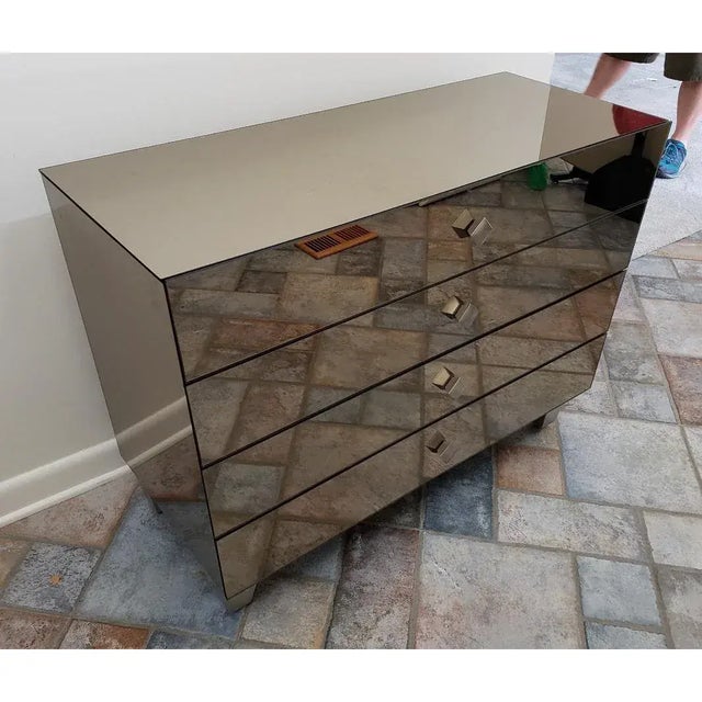 Contemporary Bronze Smoked Mirrored Four-Drawer Chest For Sale - Image 10 of 10