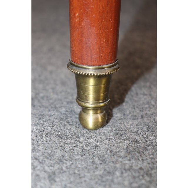 Superb French-Made Maison Jansen Attributed Brass Mounted Mahogany Dining Table For Sale - Image 10 of 11