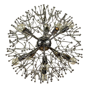 Vintage Italian Chrome Sputnik Chandelier by Sciolari, 1970s