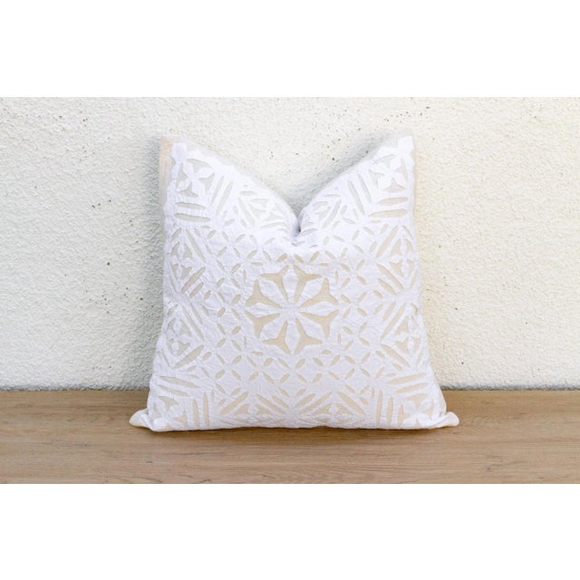 Kesar Bloom Applique Pillow Cover For Sale In Los Angeles - Image 6 of 9