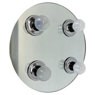 Pop Art Space Age Silver Mirror Wall Light by Eglo Light, Germany, 1980s For Sale