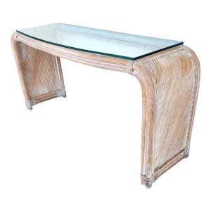 Bamboo Waterfall Console Sofa Table Low Profile