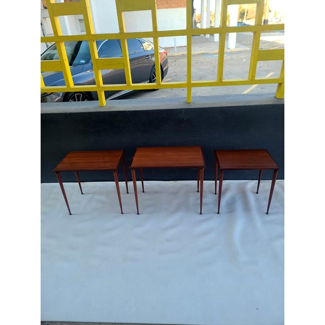 Mid-Century Modern Danish Teak Nesting Tables Vejle Stolefabrik For Sale - Image 3 of 9