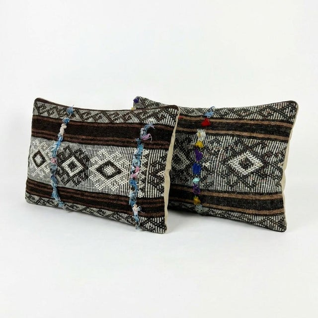 This beautiful 16'' x 24'' & 15'' x 24'' Turkish Kilim pillow cover set was made from authentic handwoven flatweave kilim....