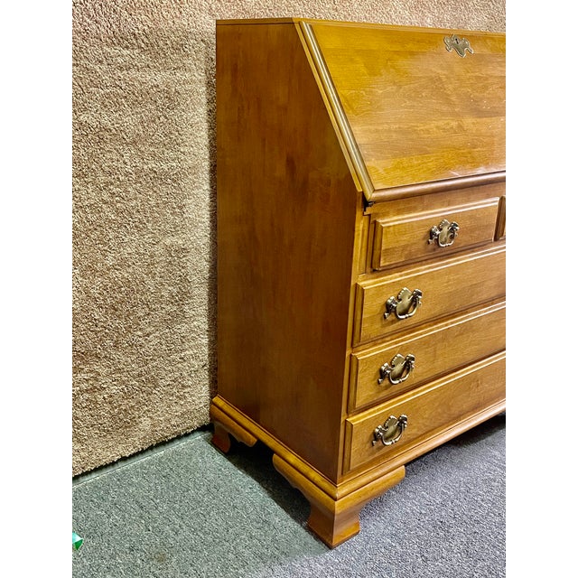 Vintage Ethan Allen Solid Maple Traditional Style Slant Front Desk