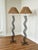 These vintage floor lamps are all about contrast. Their sculptural iron bases twist and curve with Memphis-era attitude,...