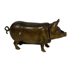 Brass Vesta Match Case in the Shape of a Pig