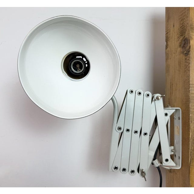 Industrial German Grey Scissor Wall Lamp from SIS, 1960s For Sale - Image 9 of 18